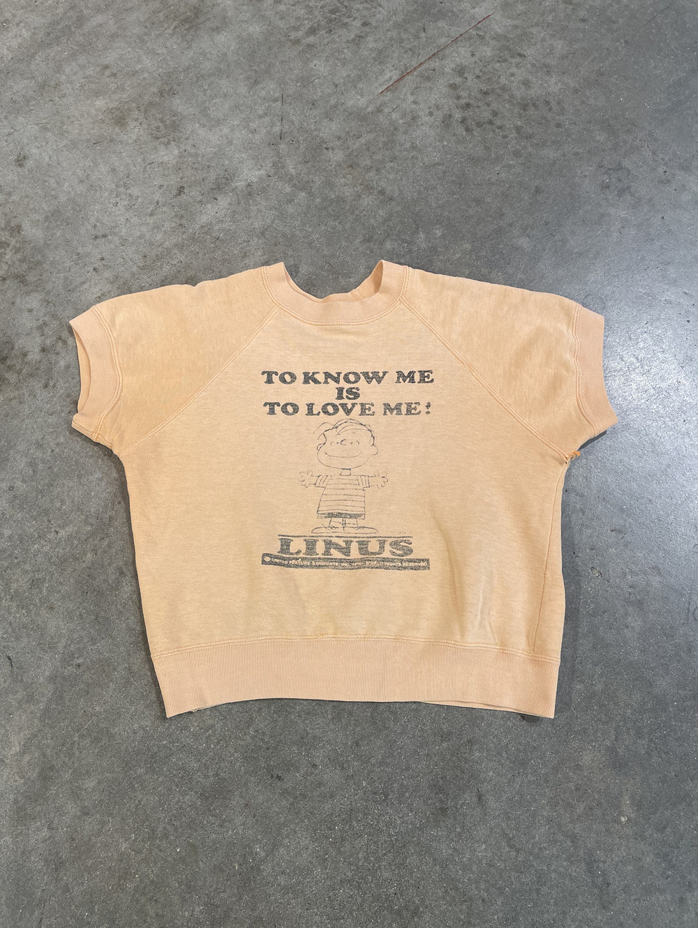 Vintage 70s Peanuts LINUS faded distressed Sweatshirt 17x17